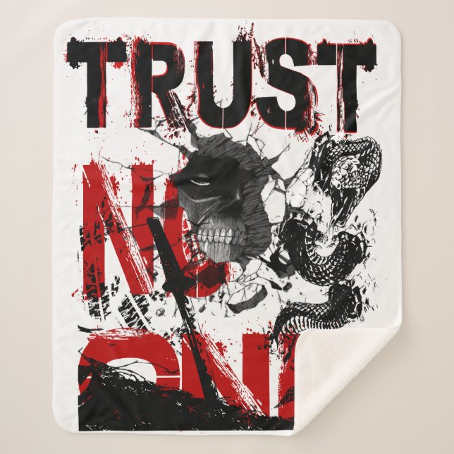 Cobertor Sherpa Trust No One (Frente)