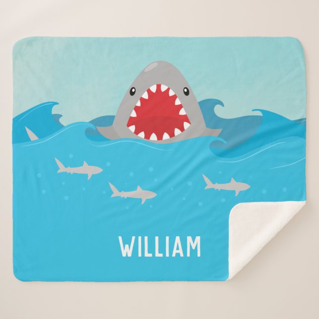 Cobertor Sherpa Tubarão-gato na água | Bebê (Frente (Horizontal))