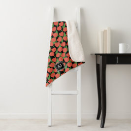 Cobertor Sherpa Tulipas vermelhas retro, personalizadas