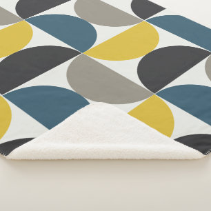 Cobertor Sherpa Turmer Moderno do Século médio Gunmetal e azul