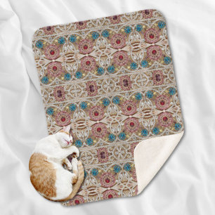 Cobertor Sherpa turquesa azul-prata-ouro-burguês-rosa-burguês