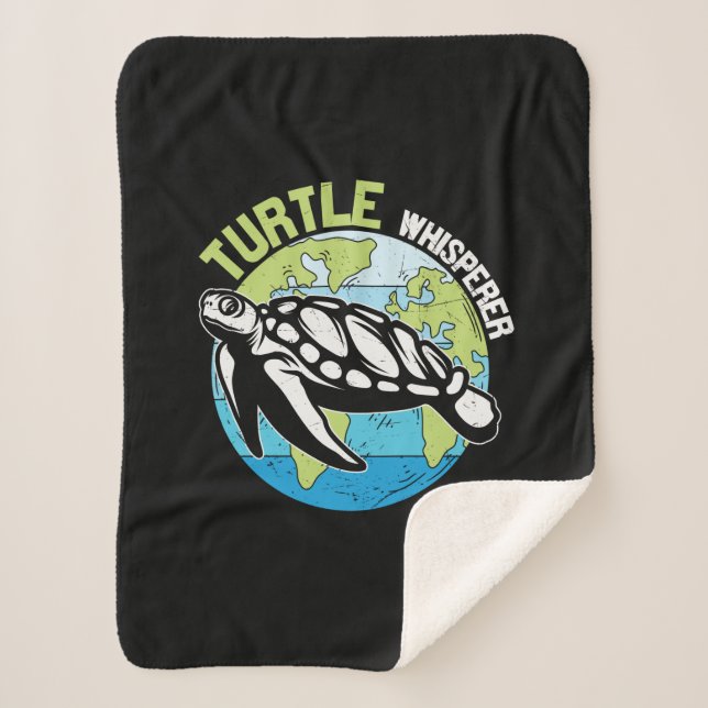 Cobertor Sherpa Turtle Lover | Turtle Whisperer (Frente)