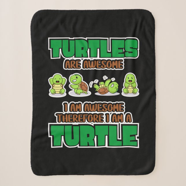 Cobertor Sherpa Turtle Lover | Turtles Are Awesome (Frente)