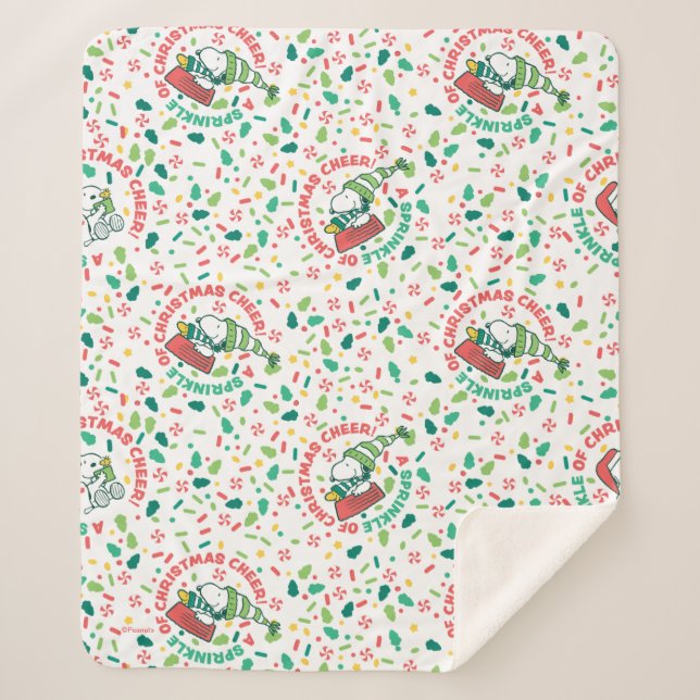 Cobertor Sherpa Um borrão de Natal Cheer Pattern (Frente)