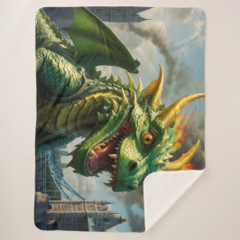 Cobertor Sherpa Um Dragão Vermelho Welsh Terroriza Londres