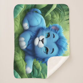 Cobertor Sherpa Um Filhote de Leão Azul na Selva
