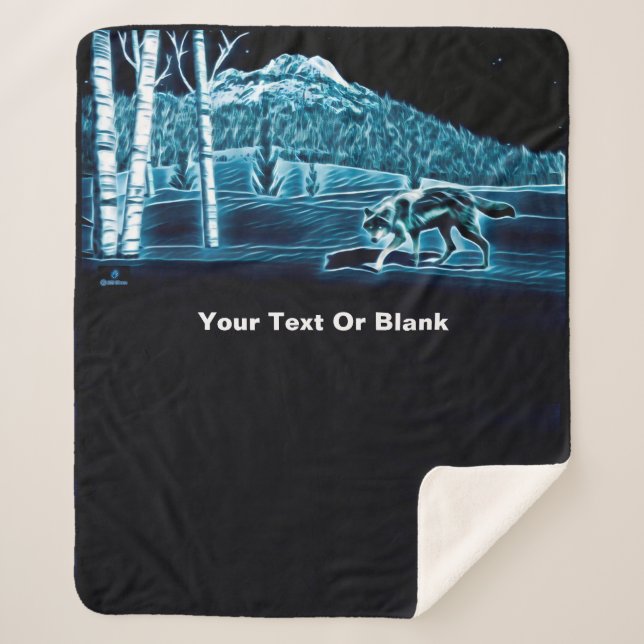 Cobertor Sherpa Um Lobo Na Neve (Frente)