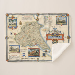 Cobertor Sherpa Um mapa de Yorkshire: Equitação do leste