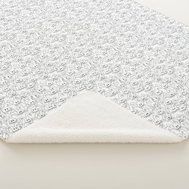 Cobertor Sherpa Um monte de Bunnies em branco - padrão perfeito. (3/4)