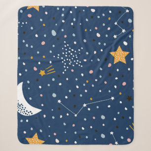 Cobertor Sherpa Um padrão infantil perfeito com céu estrelado no