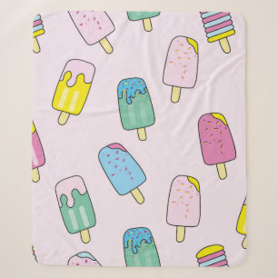 Cobertor Sherpa Um padrão perfeito com sorvete bonito. Fruta ice c