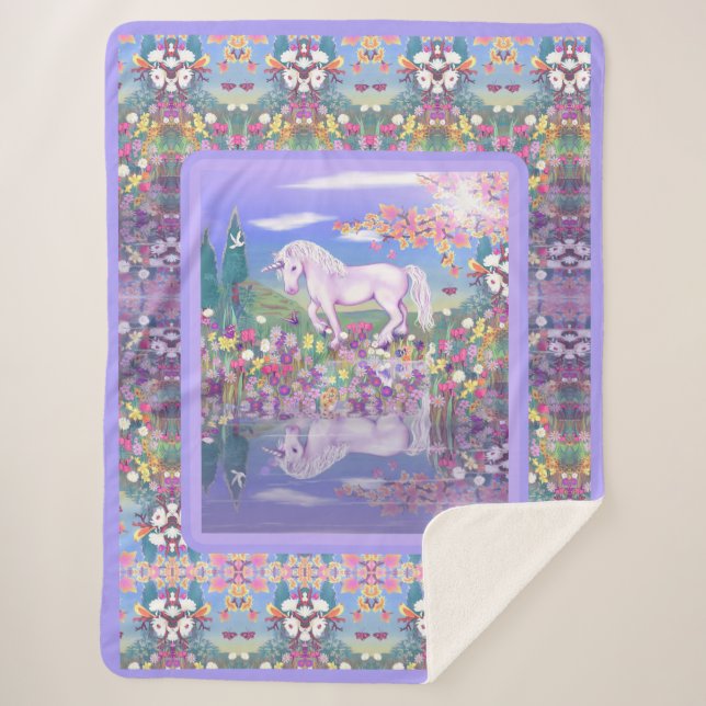 Cobertor Sherpa Um Paraíso roxo (Frente)