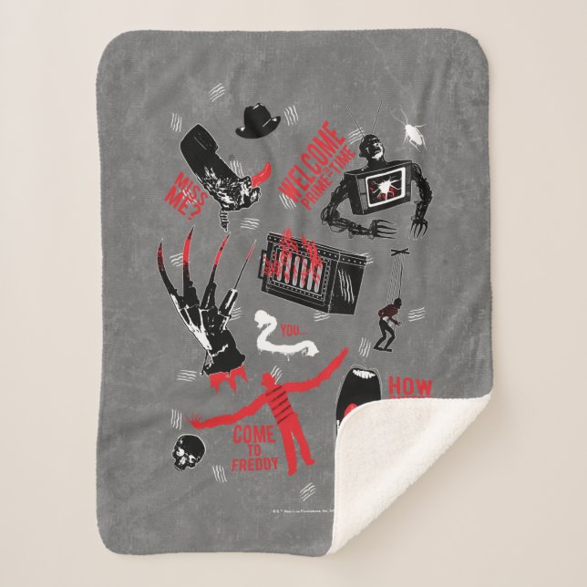 Cobertor Sherpa Um pesadelo na Elm Street | Freddy Krueger Talk (Frente)