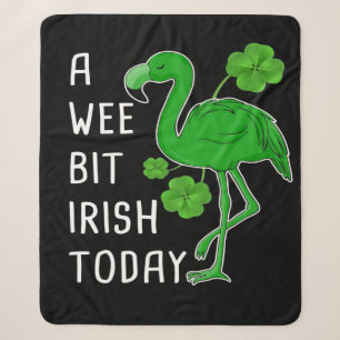 Cobertor Sherpa Um Pouco Irlandês Hoje Lucky Flamingo Flaming
