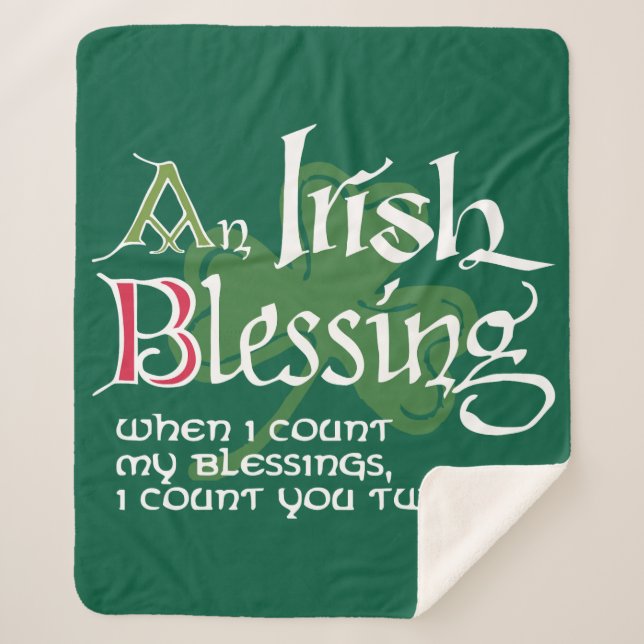 Cobertor Sherpa Uma Bênção Irlandesa (Frente)