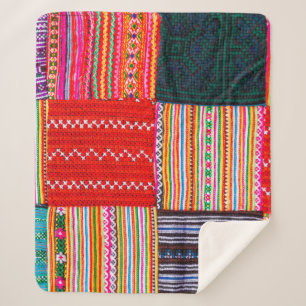 Cobertor Sherpa uma colcha de retalhos no estilo multi-color asiá