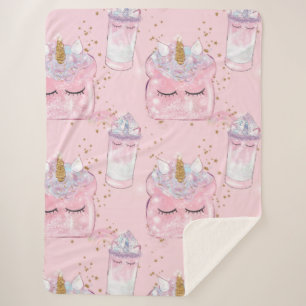Cobertor Sherpa Unicorn Toast e Milkshake