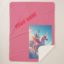 unicórnio e castelo cor-de-rosa personalizado e fo