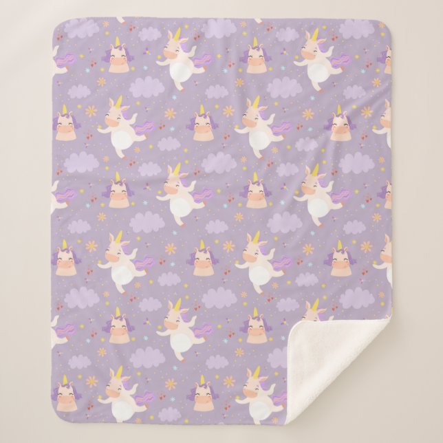 Cobertor Sherpa Unicórnios (Frente)