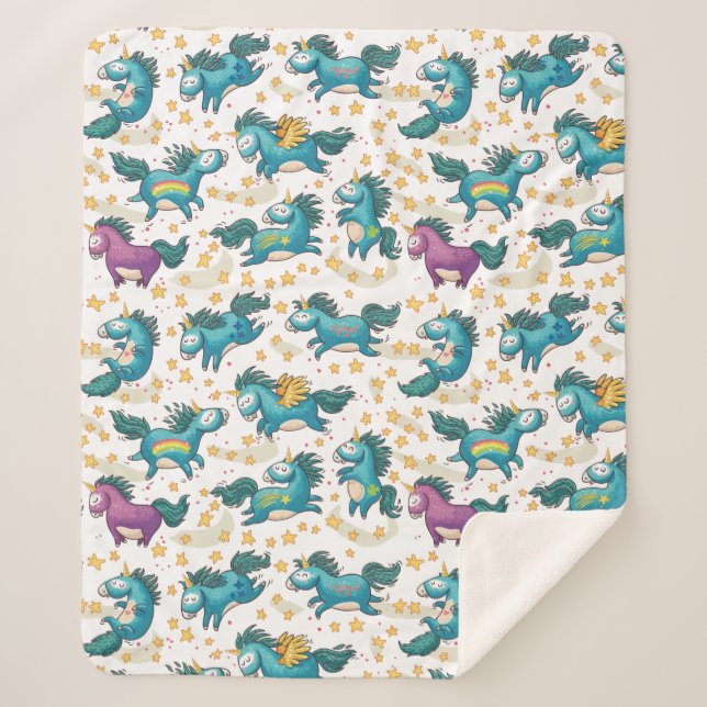 Cobertor Sherpa Unicórnios (Frente)