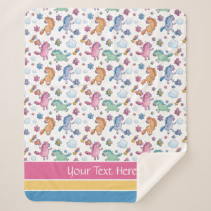 Cobertor Sherpa Unicórnios Whimsical e Flores Bonito Brilhantes