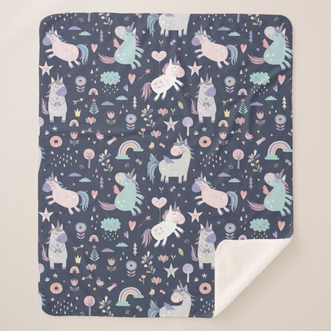 Cobertor Sherpa Unicorns Sherpa Blanket (Frente)