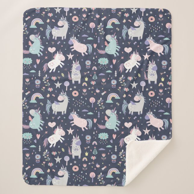 Cobertor Sherpa Unicorns Sherpa Blanket (Frente)