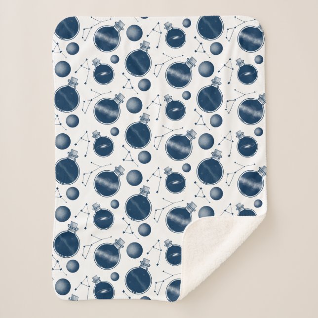 Cobertor Sherpa Universo em uma garrafa (Frente)