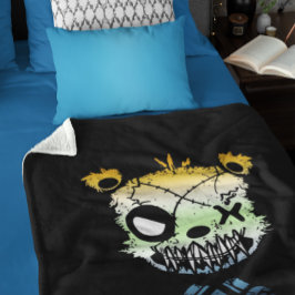 Cobertor Sherpa Urso Colorido da Bandeira do Orgulho Agênero AroAc
