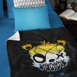 Cobertor Sherpa Urso Colorido da Bandeira do Orgulho Goth AroAce