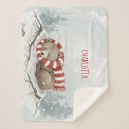 Cobertor Sherpa Urso de Inverno Personalizado