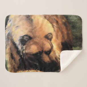 Cobertor Sherpa Urso Grizzly olhando para você