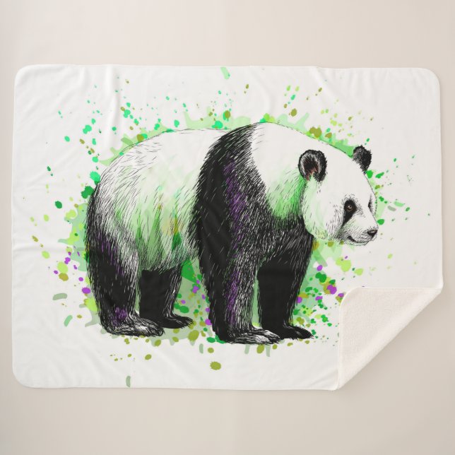 Cobertor Sherpa Urso Panda Bonito (Frente (Horizontal))