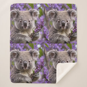 Cobertor Sherpa Urso Purple Jacaranda Koala