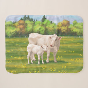 Cobertor Sherpa Vaca branca de Charolês e Bovinos de Bovinos de Vi