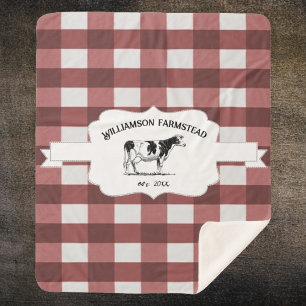 Cobertor Sherpa Vaca de Fazenda de Buffalo Vermelha Sherpa Blanket