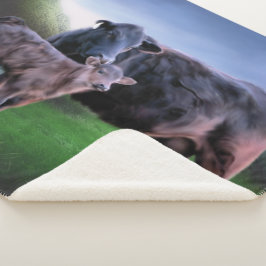 Cobertor Sherpa Vaca e Bezerro Black Angus