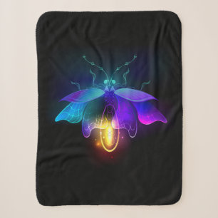 Cobertor Sherpa Vaga-lume Neon sobre preto