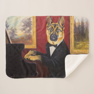 Cobertor Sherpa Valsa do piano do german shepherd