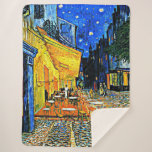 Cobertor Sherpa Van Gogh - Cafe Terrace<br><div class="desc">Cafe Terrace,  famosa pintura de Vincent van Gogh</div>