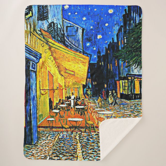Cobertor Sherpa Van Gogh - Cafe Terrace (Frente)