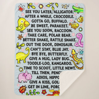 Cobertor Sherpa Vejo Você Mais Tarde Jacaré Poema Divertido de Ade