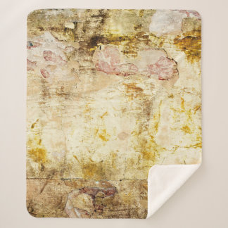 Cobertor Sherpa Velho fundo de parede danificado, abstrato, envelh