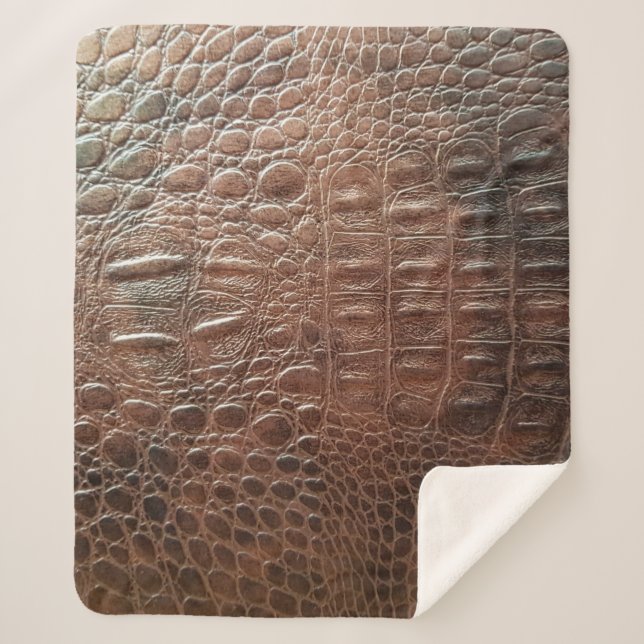 Cobertor Sherpa Verdadeira textura de couro natural, enfeite (Frente)