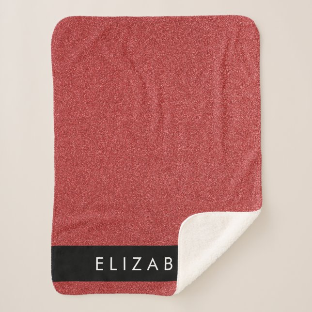 Cobertor Sherpa Vermelhidão, Visão Geral Da Glitter, Seu Nome (Frente)