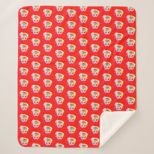 Cobertor Sherpa Vermelho com designs de arte