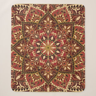 Cobertor Sherpa Vermelho Oriental: tapete Floral Vintage