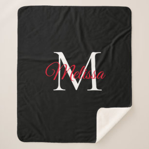 Cobertor Sherpa Vermelho preto simples moderno