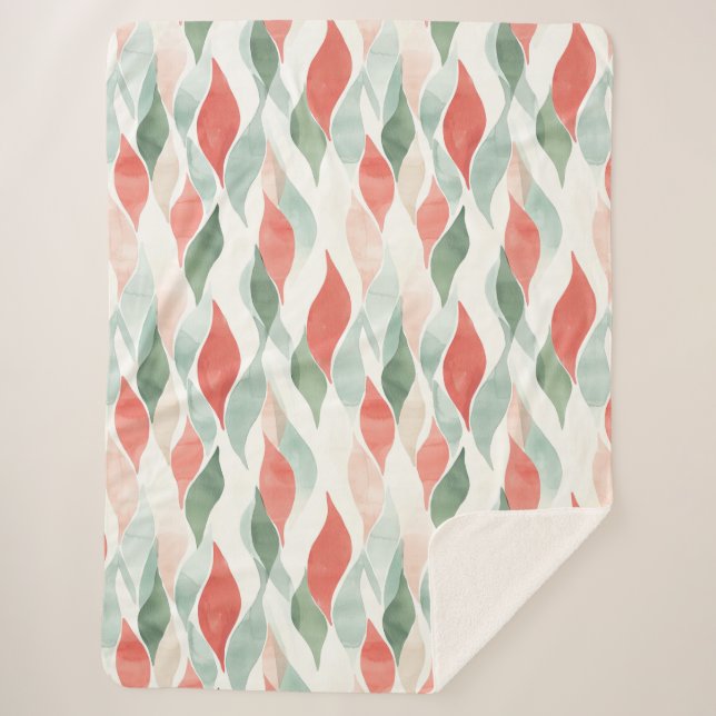 Cobertor Sherpa Vermelho Verde Creme Menta Branco Natal (Frente)