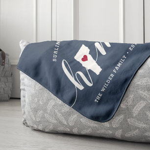 Cobertor Sherpa Vermont Home State Personalizado